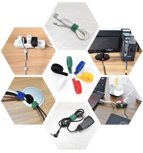 Фото Лента липучка 15мм*5м синяя органайзер Velcro | БИТОПТ